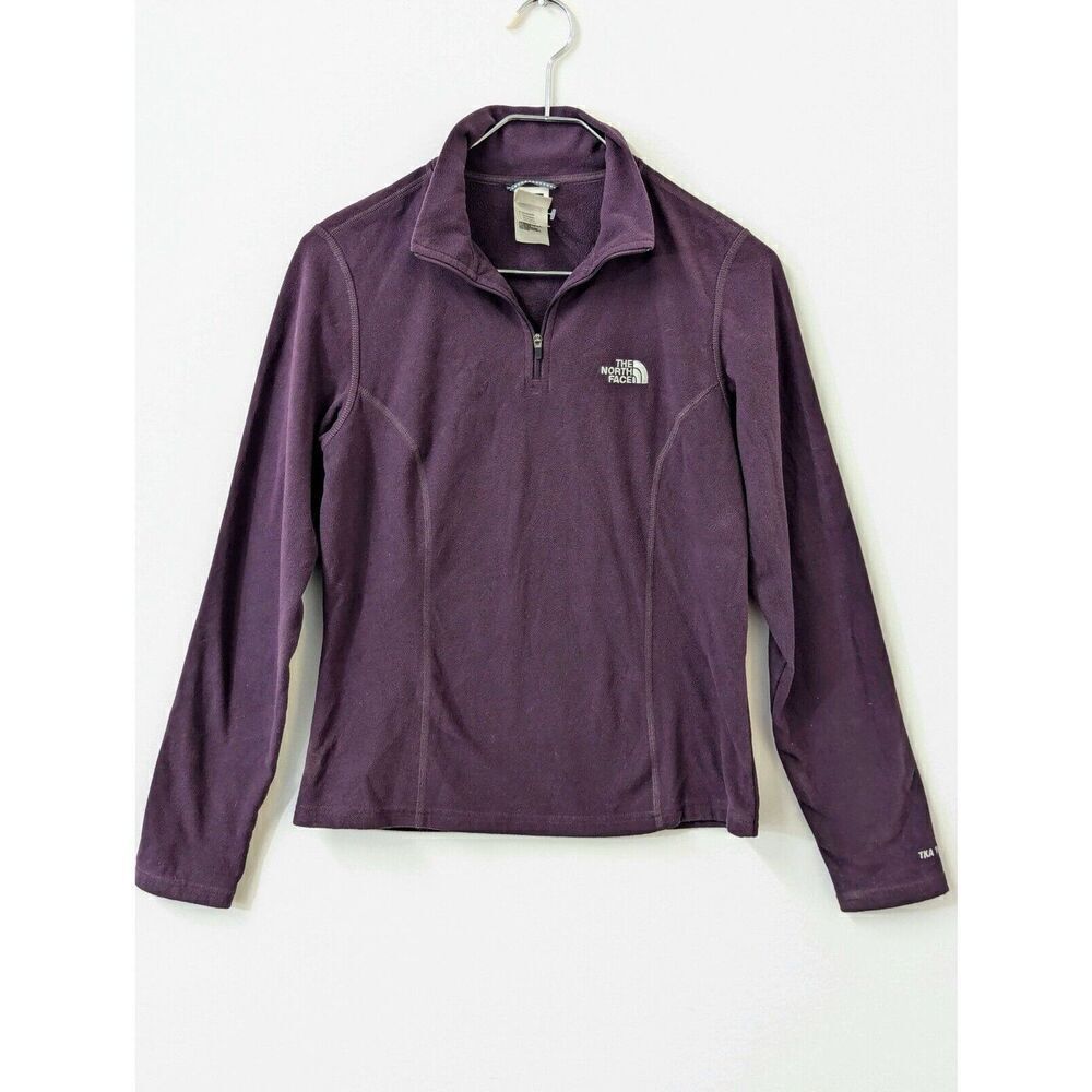 The North Face TKA 100 Fleece Women Small Lightweight Purple Polartec 1/4 Zip